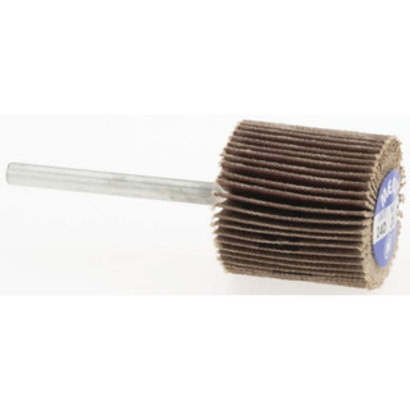 Merit Abrasives 3/4 Diam x 3/4 Face Width, Very Fine Aluminum Oxide Coated Mounted Flap Wheel 1/8 Shank Mount, 240 Grit, Cloth Backing, 35,000 Max RPM 08834137594 – 84400852