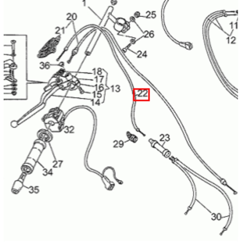 LM 1000/88 CHOKE CABLE (#28132878)