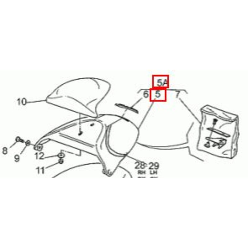 Cover pillion rider seat blank (#02466400)