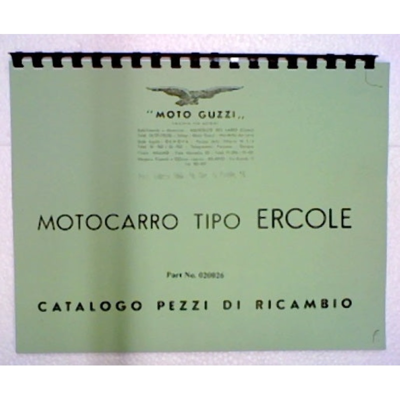 Motocarro Tipo Ercole Parts Manual (#020026)