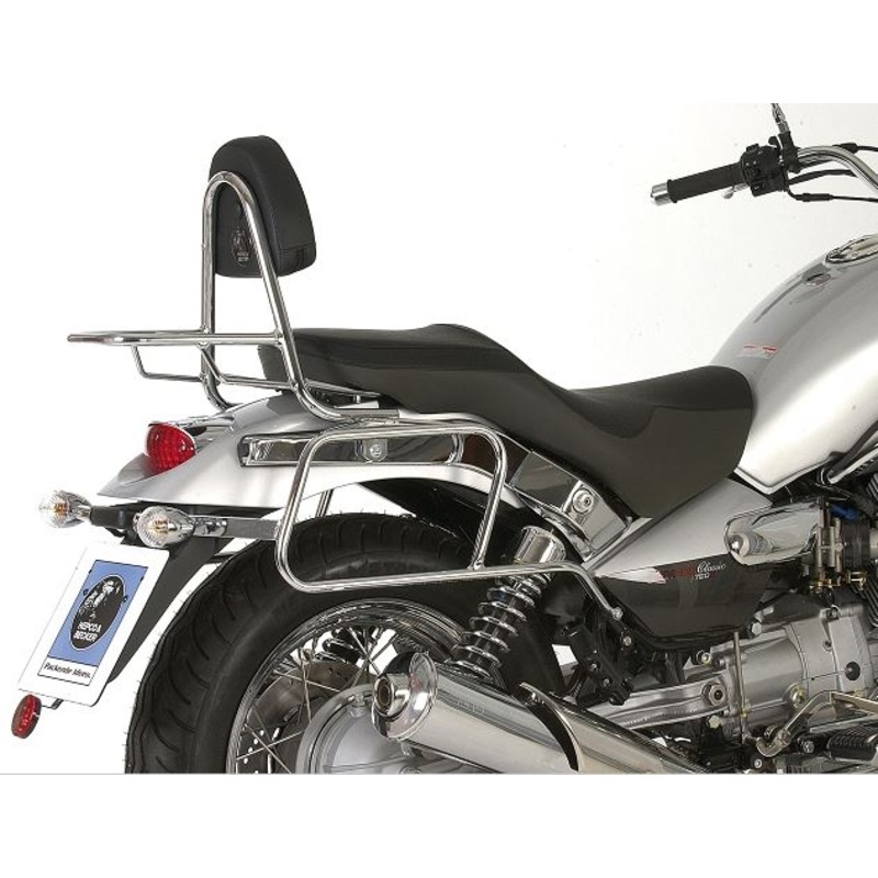LEATHER BAG HOLDER MOTO GUZZI NEVADA CLASSIC V 750 IE FROM 04-09′ / AQUILA NERA – CHROME (#625.534)