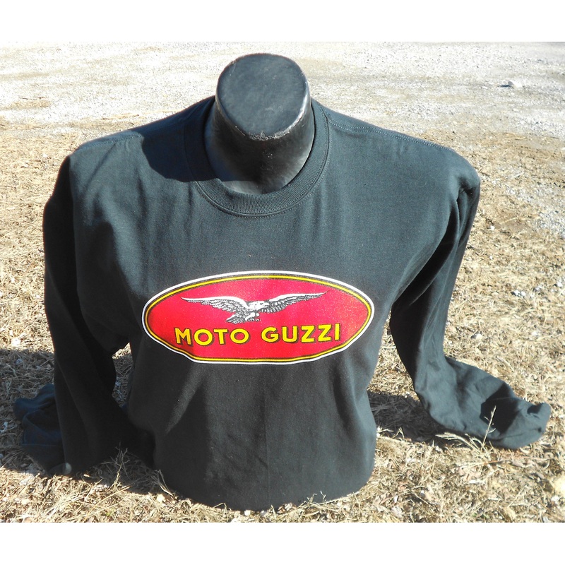 Long Sleeve Moto Guzzi Oval Logo. SPECIAL PRICE (#LSBLKT2)