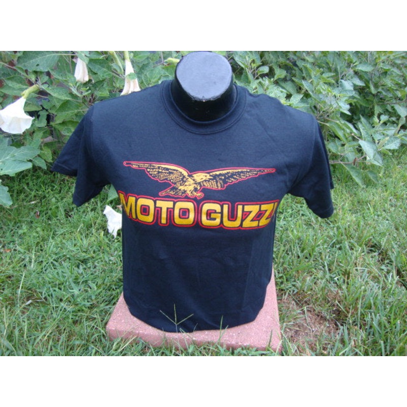 Moto Guzzi Old style Logo Black T-Shirt SMALL (#041065)