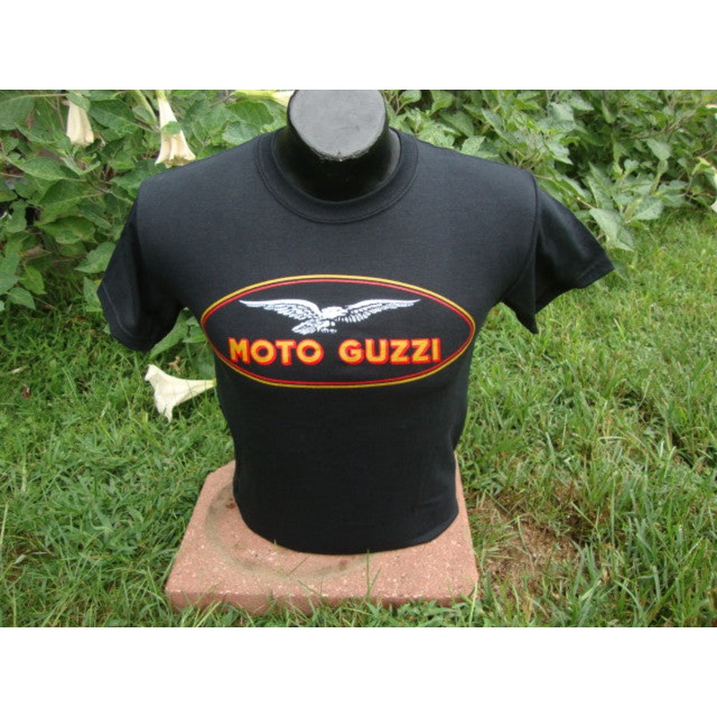 Moto Guzzi Oval Logo Black Tee Shirt (#042000)