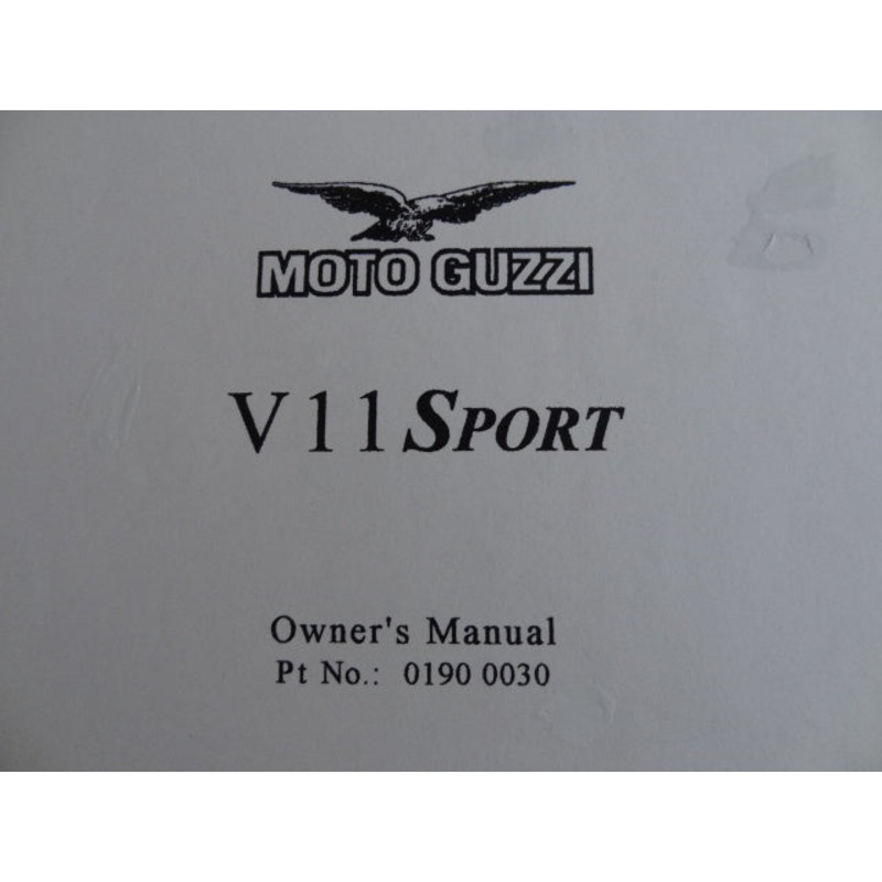 V11 Sport/Mondello 99-01 Owners Manual Reprint (# 0190 0030R) (#01900030)