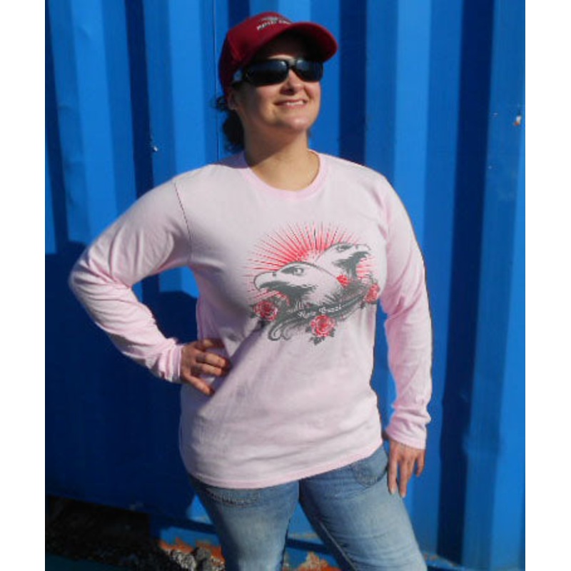 Eagles & Roses Ladies Pink Long Sleeve Shirt (#041016)