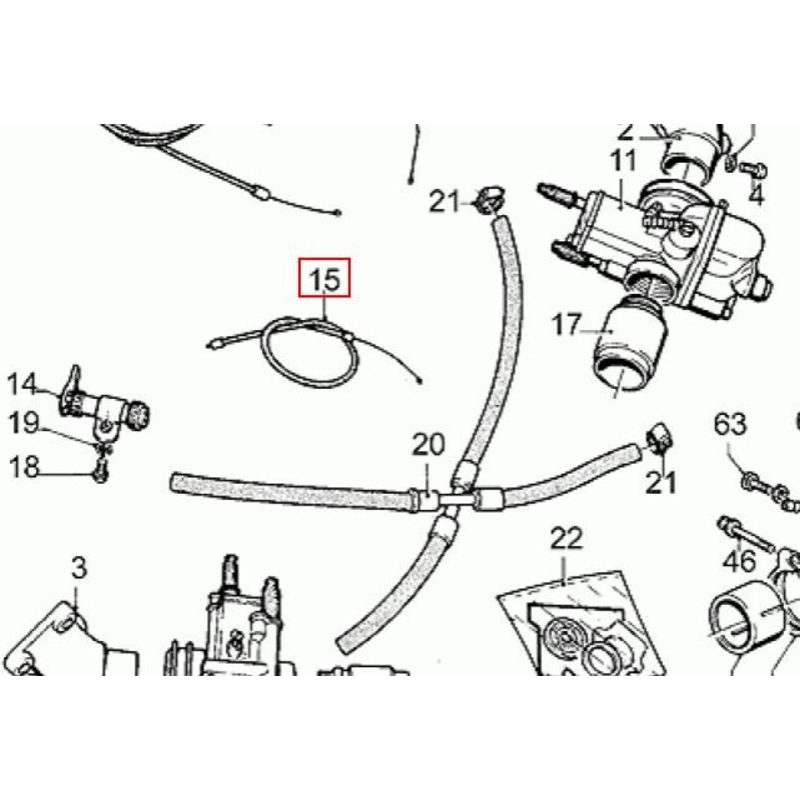 LH CARB. STARTER CHOKE CABLE (#17133550) SP, T5