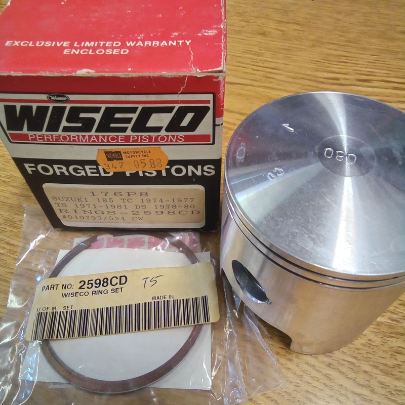 WISECO Piston 176P8 Suzuki TC185 74-77, TS 185 71-81, DS185 78-80, Oversize 0.080