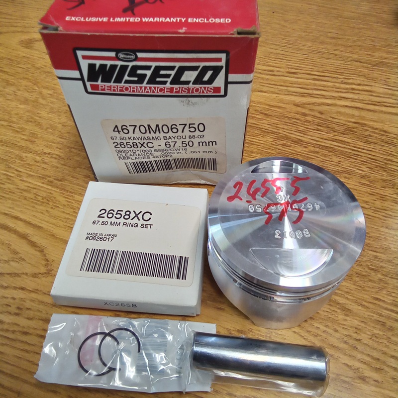 WISECO Piston Kit 4670M06750 Kawasaki Bayou KLF220 88-02 Bore 67.50mm Oversize 0.5mm
