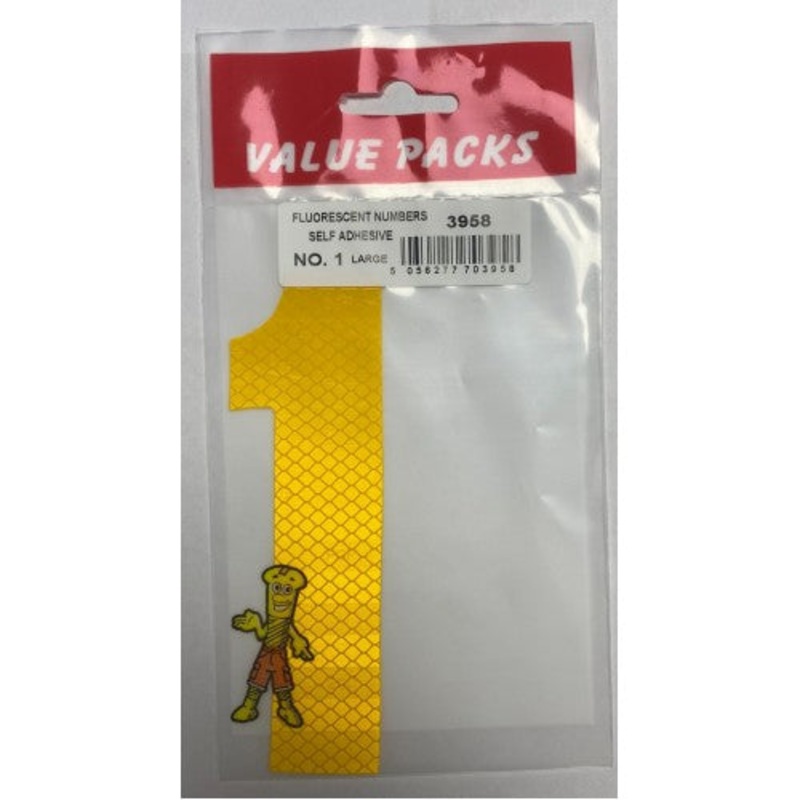 Fast Pak NUMBER 1 EXTRA LARGE FLORESCENT SELF ADHESIVE