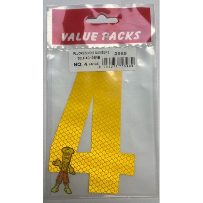 Fast Pak NUMBER 4 EXTRA LARGE FLUORESCENT SELF ADHESIVE