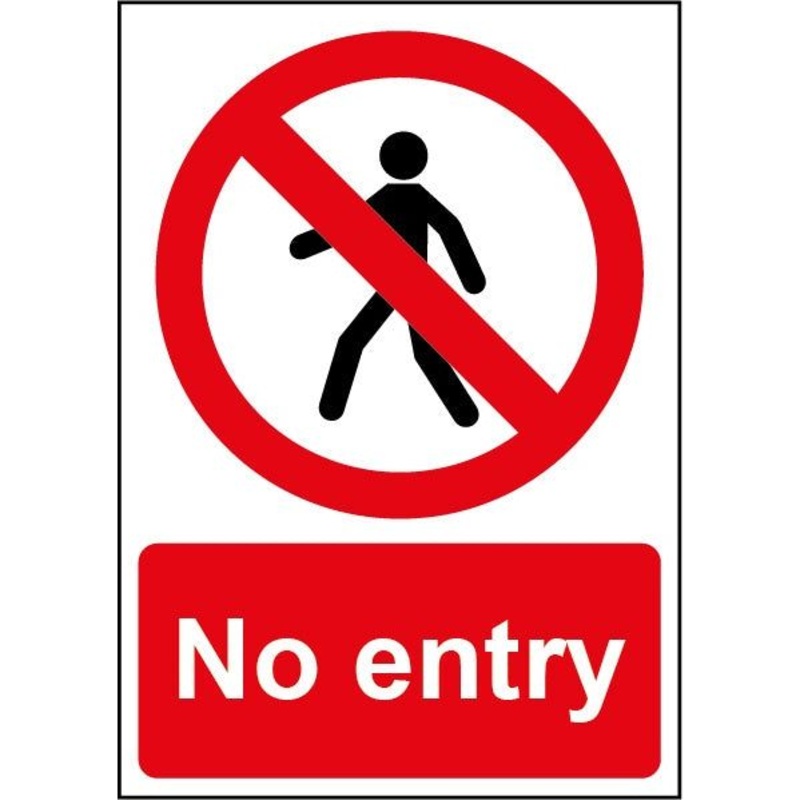 Smiths Architectural No Entry Sign 148mmx210mm