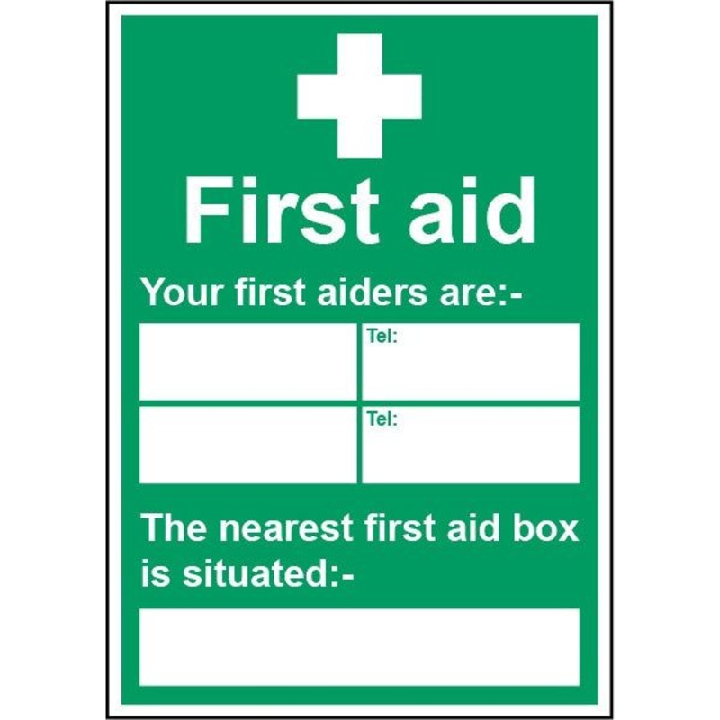 Smiths Architectural Your First Aiders Sign 148mmx210mm