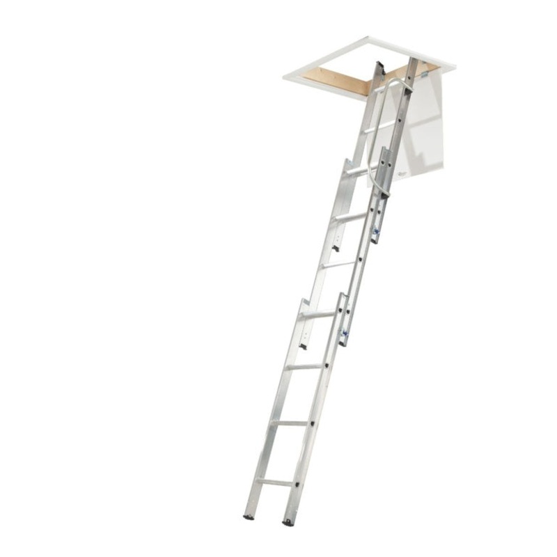 Werner Aluminium Loft Ladder  3 Section (2.13m – 3m)