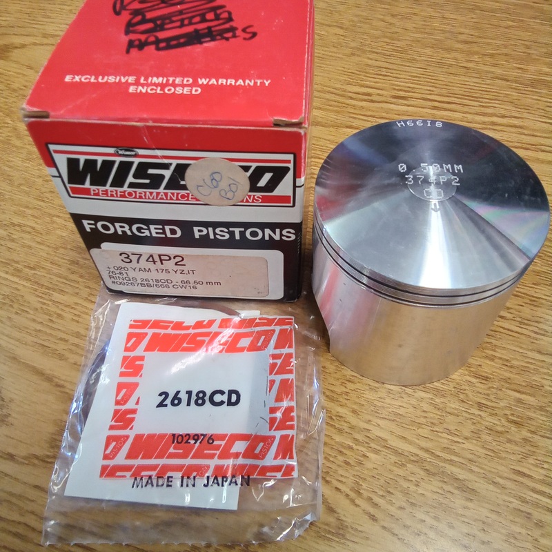 WISECO Piston 374P2 Yamaha YZ175 and IT175 76-81 Oversize 0.50mm