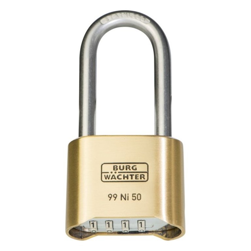 Burg-Wchter 4 D Long Shaft Combi Brass Padlock