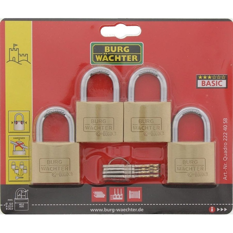 Burg-Wchter Brass Padlock Keyed Alike
