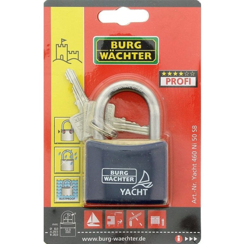 Burg-Wchter Stainless Steel Shackle Yacht Padlock