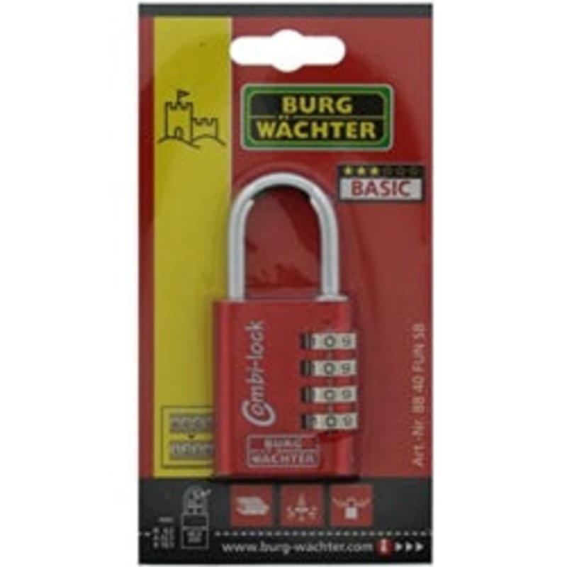 Burg-Wchter 4 Dial Anodised Combo Padlock