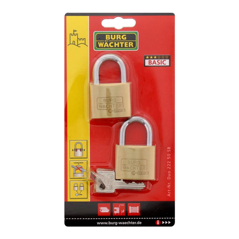 Burg-Wchter C Line Standard Shackle Padlock Pack 2