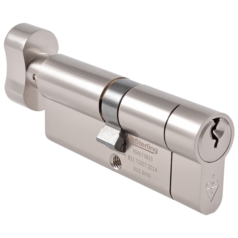 Sterling British Standard 1* Euro Cylinder Thumbturn Satin Nickel