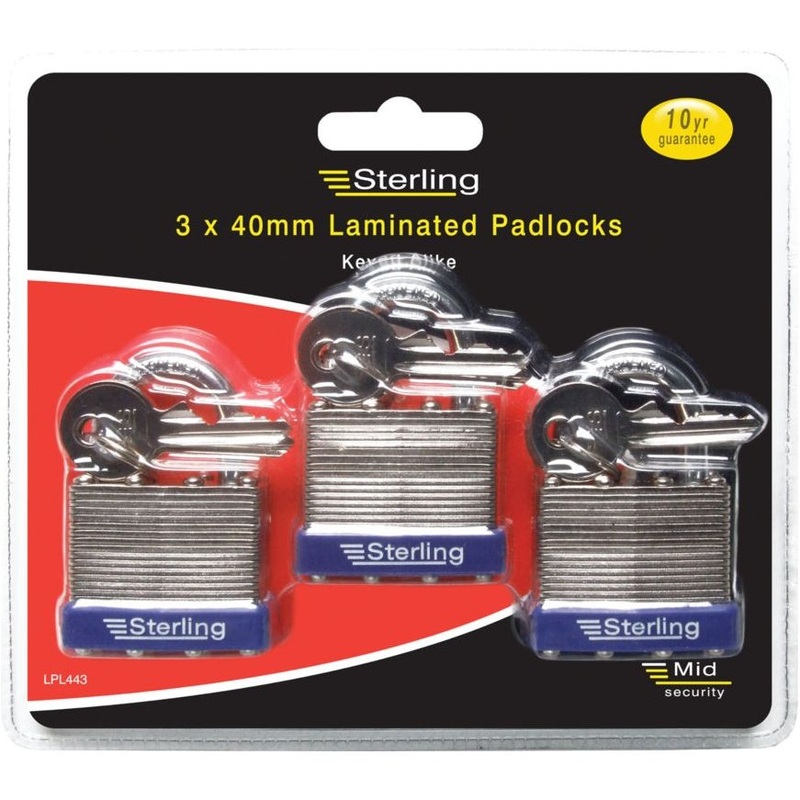 Burg-Wchter Mid Security Laminated Padlock – Multi-Pack Keyed Alike
