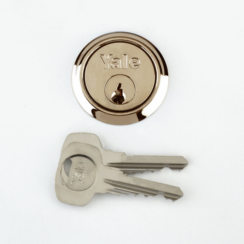 Yale Replacement Rim Cylinder – 4 Key Brass Finish