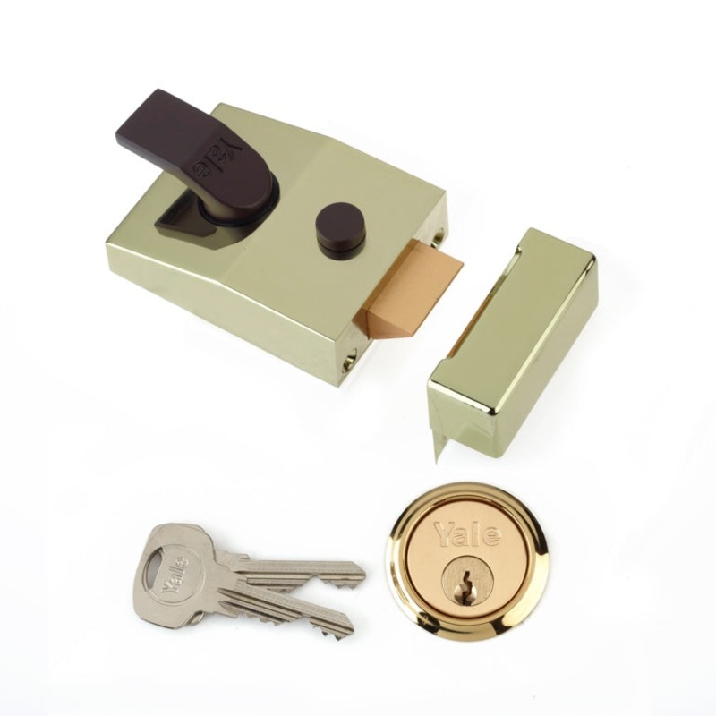 Yale Deadlocking Standard Nightlatch Security Lock Brasslux – 60mm