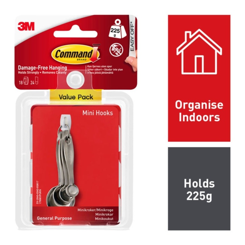 Command Mini Hooks Value Pack