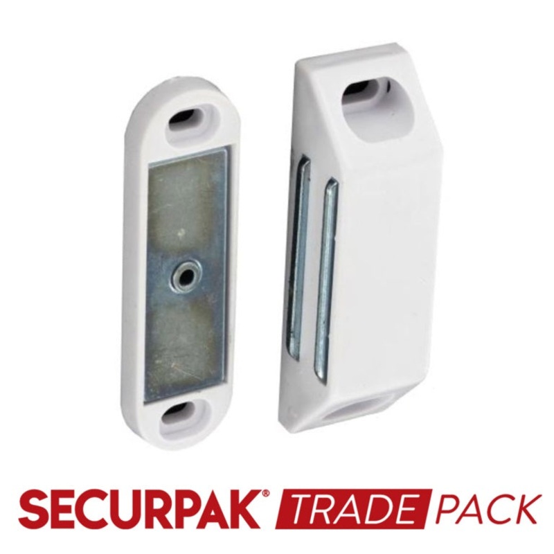 Securpak Hd Magnetic Catches White 6Kg 8 Pack
