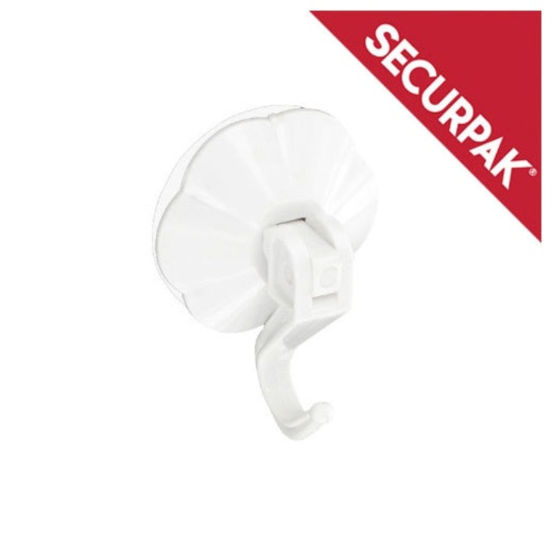 Securpak White Suction Hook With Lever 50mm