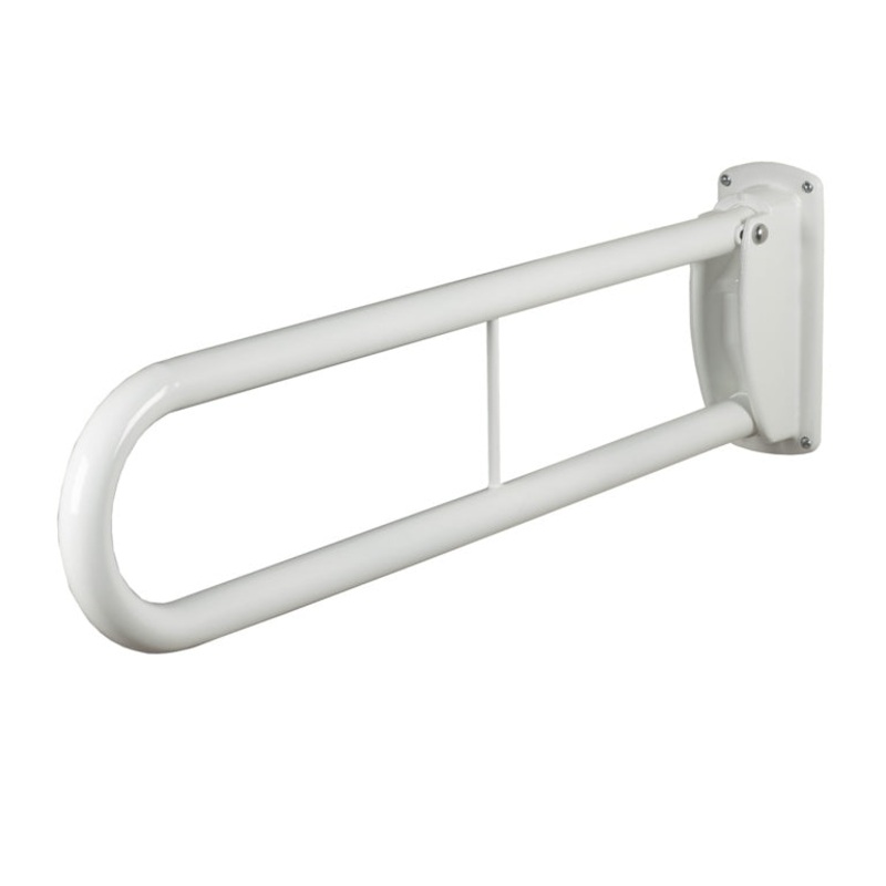 Rothley Hinged Grab Rail Self Locking When Open – White Polyester Coated 35mm x 800mm