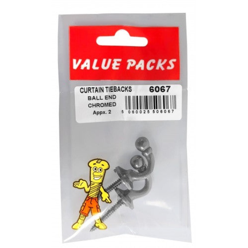 Fast Pak BALLEND CURTAIN TIEBACKS CHROMED