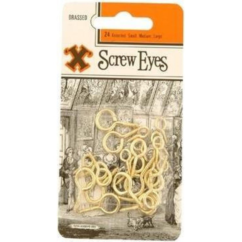 X Screw Eyes – Brass Plated (Blister Pack) Assorted