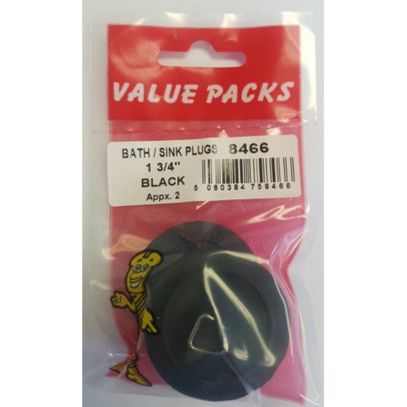 Fast Pak 1 3/4″ BATH/SINK PLUGS BLACK