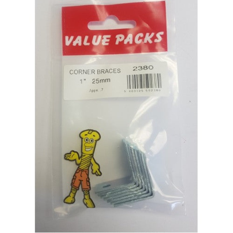 Fast Pak 1” 25mm CORNER BRACKETS ZINC