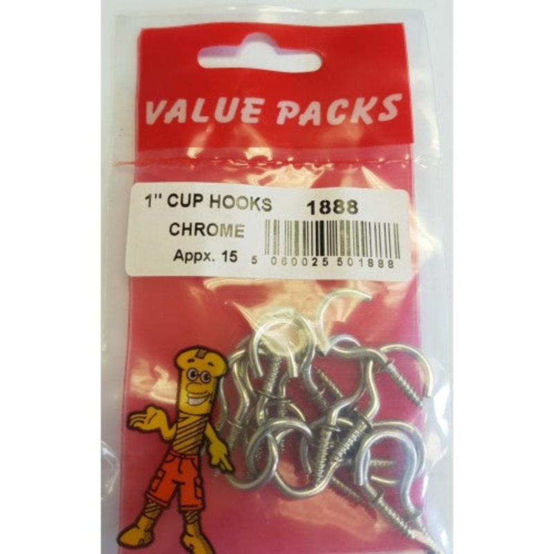 Fast Pak 1” (25mm) CUP HOOKS CHROMED