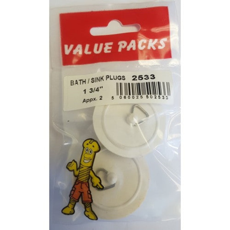 Fast Pak 1 3/4” BATH/SINK PLUGS WHITE