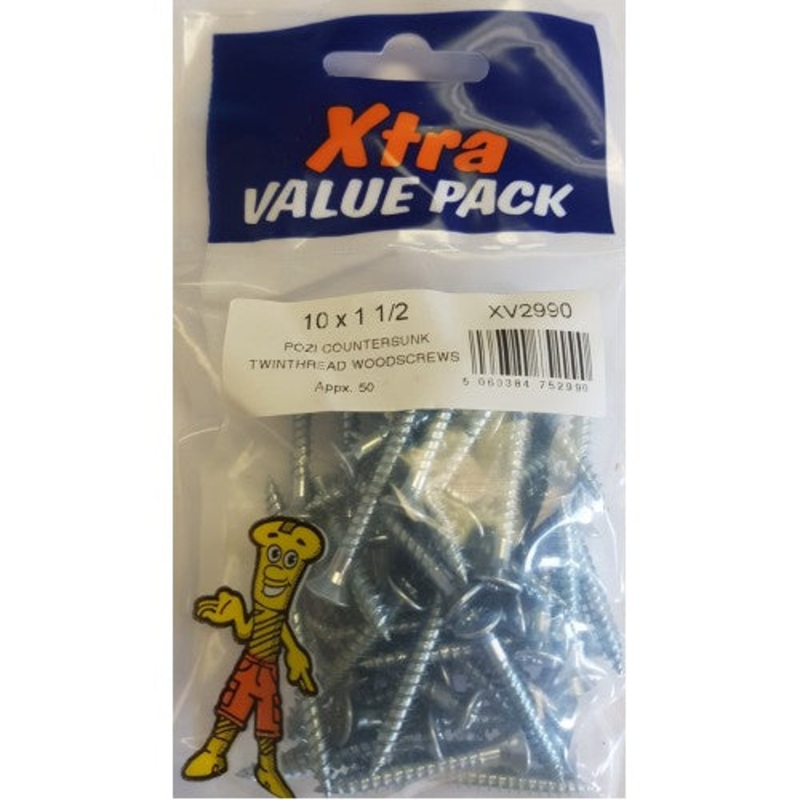 Fast Pak 10 X 1 1/2 POZI CSK TWINTHREADS xtra value