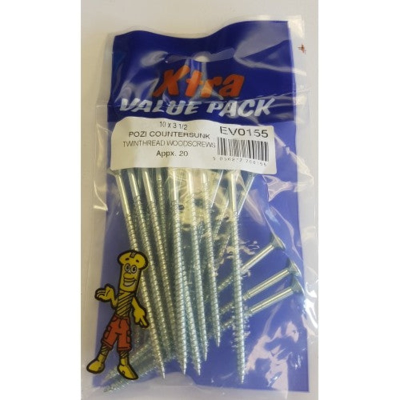 Fast Pak 10 x 3 1/2 POZI CSK TWINS xtra value