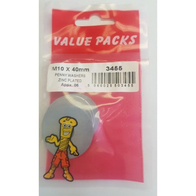 Fast Pak M10 x 1 1/2” PENNY WASHERS ZINC