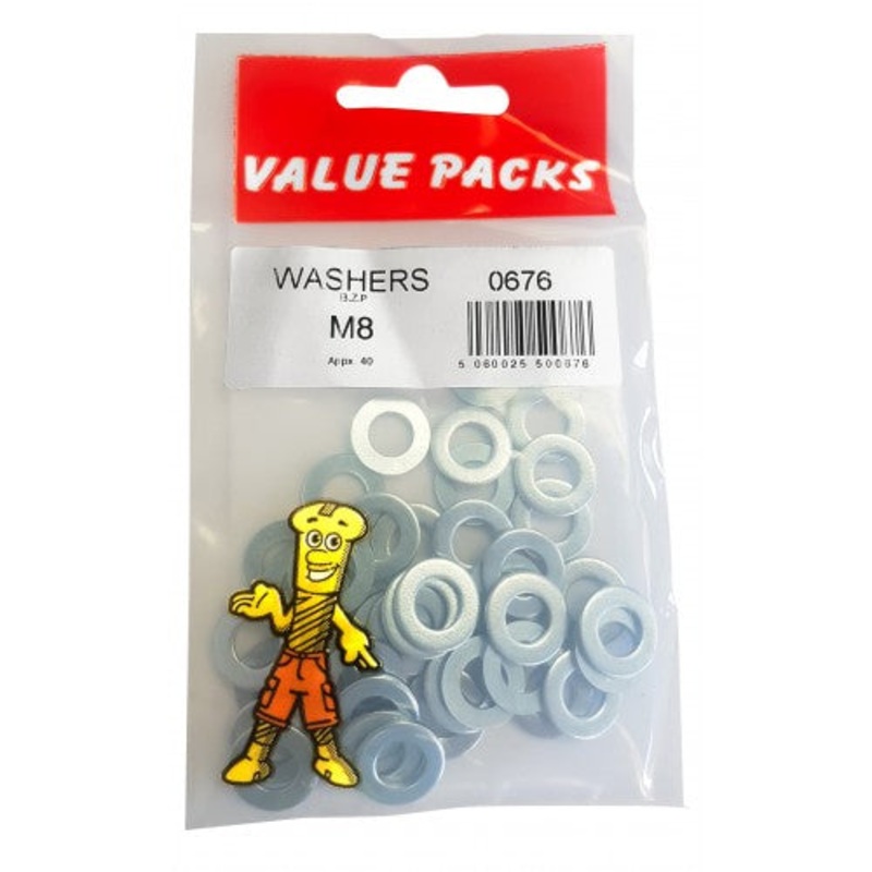 Fast Pak M8 STEEL WASHERS ZINC