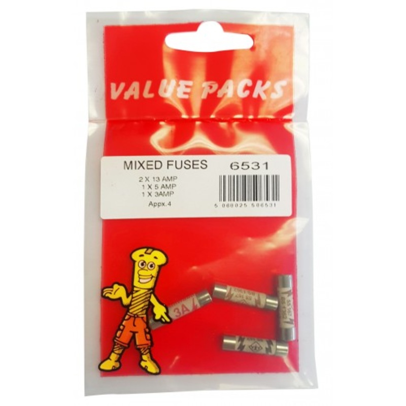 Fast Pak MIXED FUSES ( 2 X 13amp – 1 X 5amp – 1 X 3amp )