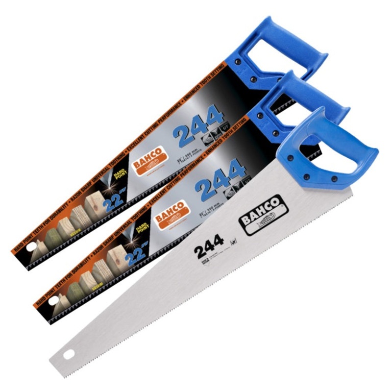 Bahco 2 x 244 22″ Hard Point + 1 x 244 22″ Fine Cut Handsaws
