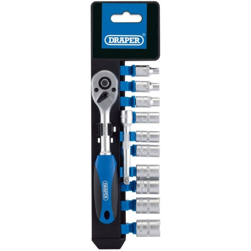Draper 1/4″ Sq Dr Metric Socket & Ratchet Set