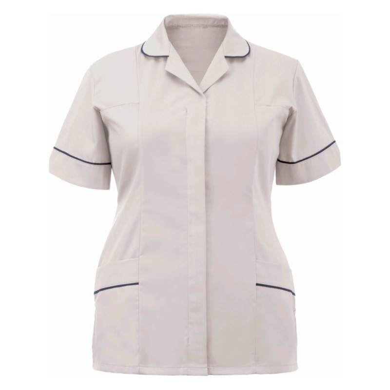 Orbit Ladies Tunic White With Navy Trim