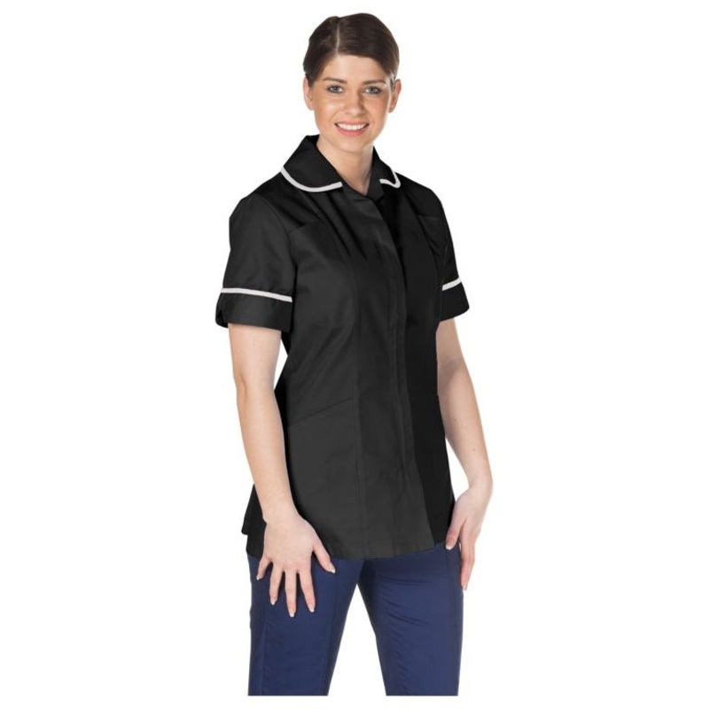Pr Fabrics Ladies Black Tunic White Trim 8