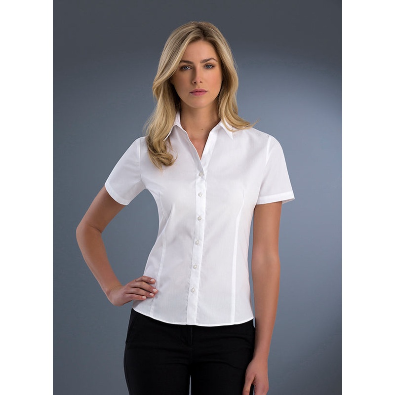 Prestige Ladies White Short Sleeve Shirt