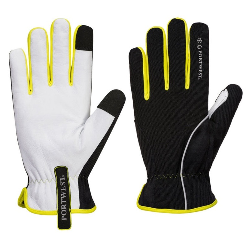 Portwest Winter Glove Black Yellow Medium